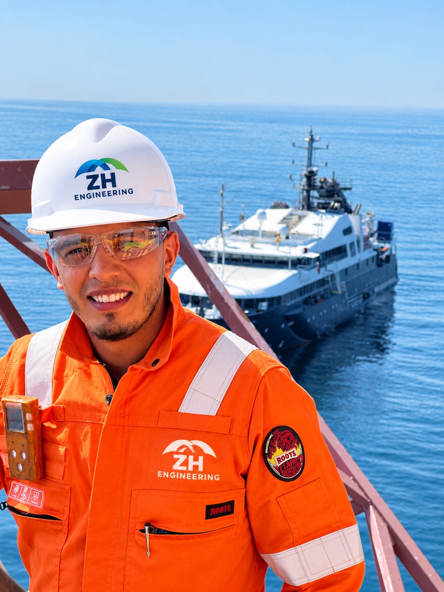 Hicham Zak of ZH Engineering on an offshore installation